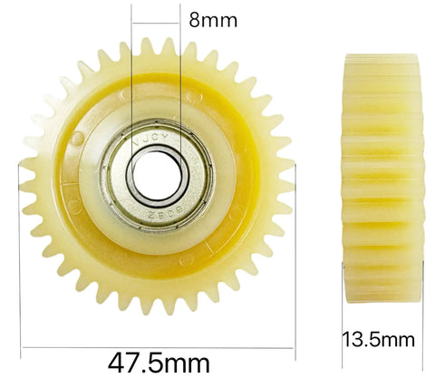 Three Piece 36 Tooth Nylon Motor Gear Set With Bearings And Nylon Planetary Flywheel For 500W To 1000W Hub Motors
