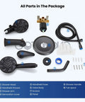 All parts of High Pressure Tub And Shower Faucet Set With 6 Modes ABS Handheld Spray Includes Valve Body And Trim Kit Shower Head And Handle Oil Rubbed Bronze Finish