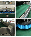 Professional Automatic Industrial Washer Dryer That Kills Stubborn Carpet Dirt Without A Sweat And Delivers Serious Bang For Your Buck While Keeping Commercial Floors Looking Spotless Under Heavy Daily Wear close-up of cleaning brushes and conveyor system.