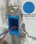 Old Work Electrical Box For Switches, 1-Gang Deep PVC Outlet Box, installed in wall with wires, ETL Listed, Fire Rated Two Hours