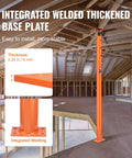 VEVOR house floor jack post with base plate; orange steel telescoping column installed in basement, 53-93 in height, 18000 lb capacity