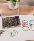 Bulk Ball Chain Keychain Set With 300 Pieces, 2.4mm By 4.72 Inch Beaded Chains And Connectors, 200 Silver Stainless Steel Color Links And 100 Mixed Color Links, Perfect For DIYers Making Dog Tag Necklaces, Crafts And Jewelry Projects. Ball chain keychain set in storage box with colorful DIY loops and keys