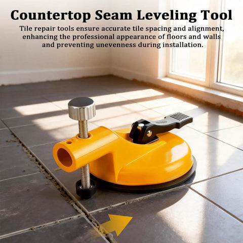 Adjustable Height Setter For Precise Tile Leveling And Seam Alignment Pro Countertop Leveling Tool in use on floor tiles