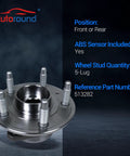 Front And Rear Wheel Bearing Hub Assembly 5 Lug With ABS Encoder For Cadillac CTS XTS Camaro Impala 2008-2019 Driver Or Passenger Side Easy Drop-In Replacement