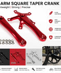 Litepro Folding Bike Crankset Ultra Lightweight Hollow Square 170mm Aluminum Alloy 130BCD Chainwheel BMX Style Upgrade