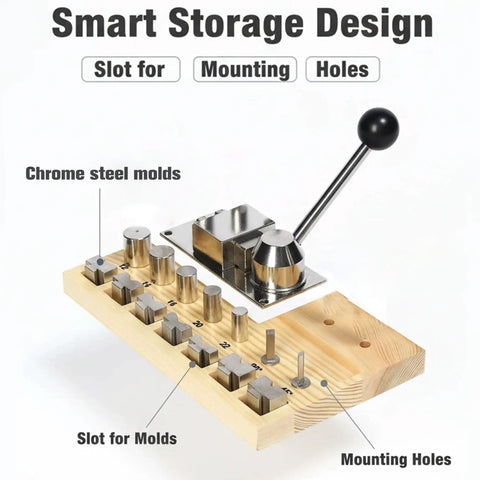 Heavy Duty Ring Bending Kit For Jewelry Making With Chrome Steel Molds Wooden Base 0.47 To 0.87 Inch Sizes And 45/90 Degree Posts