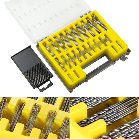 Mini Twist Drill Bit Kit 150 Pc HSS Micro Precision Set for PCB Jewelry Crafts 0.4mm to 3.2mm with Carry Case