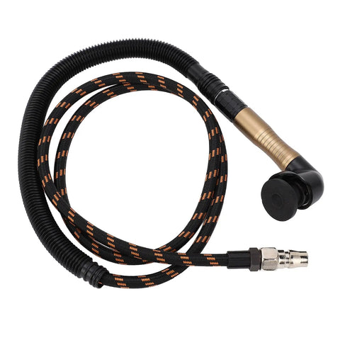 Badass Pneumatic Pencil Die Grinder 23500 RPM Tungsten Alloy Gear Air Tool hose with flexible design for precision work.