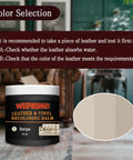 Leather Recoloring Balm And Color Restorer For Couches Car Seats And Shoes Multipurpose Dye And Paint Beige 6oz with color swatch