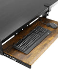Under Desk Keyboard Tray With Sturdy C Clamp Mount, 32.5 Inch Clamp To Clamp Length, 27.3 Inch Sliding Platform holding keyboard and mouse