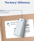 Half Sheet Shipping Labels For Inkjet Printers 5.5 X 8.5 Inches on a package showing TrueBlock technology covering old prints.