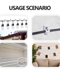 30 Pack Wall Mount Clip Brackets For Wire Shelving Ships Complete With Screws And Drywall Anchors Durable Plastic Hooks used in various settings.