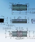 Technical diagram of Beefy, Pro Grade CNC Linear Actuator Kit with Fully Enclosed Aluminum Stage, 600mm Travel, Double Linear Slide Rails