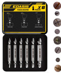 Six Piece Easy Out Screw Extractor Kit For Stripped Bolts And Damaged Screws High Speed Steel HSS 4341 in case