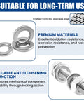 Heavy Duty Stainless Steel Lock Washers Kit 150 Pcs 18 8 304 Grade Spring Lock Washers Assortment For Auto DIY Marine Use Rust Resistant Built To Last Hardware Great For Home And Workshop Projects, 304 stainless lock washers on bolt