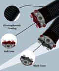 Heavy Duty Garage Door Torsion Springs 234x1.75x29 Inch Left And Right Hand Wound Replacement Pair with red and black cone detail