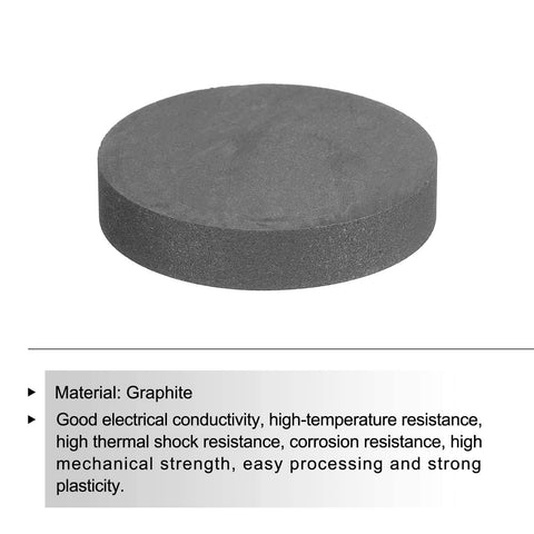 Round Graphite Block Disk 50x10mm Pro Grade High Purity Graphite Electrode Plate for Melting and Casting Electrolysis