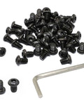 50 Piece 1/4-20 By 3/8 Inch Alloy Steel 10.9 Grade Hex Socket Button Head Cap Screws Bolts Kit With Black Oxide Finish For DIY Projects