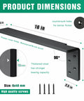 Free Hanging Side Wall Floating Shelf Bracket 3 Pack, 16 Inch dimensions and features, heavy duty steel, waterproof rustproof