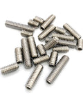 All Purpose 22Pcs Threaded Grub Screws Set 1/4-20 Inch Four Sizes Full Thread Cup Point 304 Stainless Steel Heavy Duty Hardware Kit