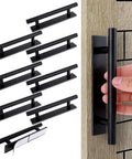 8 Pack Adhesive Cabinet Handles Self Stick Push Pull Helpers Black ABS Material No Drill Instant Installation