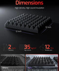 Kick The Echo Down With These Slap On 12 Pack High Density Acoustic Foam Panels Self Adhesive Wall Tiles For Home Studio Gamer Setup Quick Expand Game Changing Sound Dampening 12 inch black foam panel with pyramid shape
