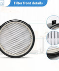 Close-up view of Two Pack Pet Hair Eraser Filters For Upright Vacuums Compatible With Bissell showing filter front details.