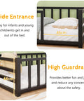 Toddler Floor Bed With Guardrails And Door Kid Friendly Twin Size Montessori Bed for Two to Five Year Olds with dimensions