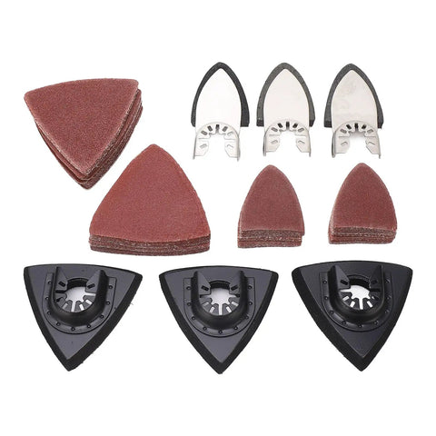 106 Piece Oscillating Tool Sanding Pads Kit For Wood Metal Gypsum With 6 Finger Sanding Pads And 100 Sandpaper Sheets showing components