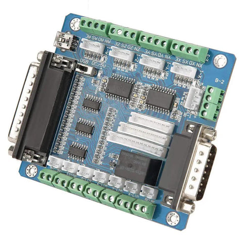 Beefy 5 Axis Stepper Motor Driver Controller Breakout Board Delivers Top Notch CNC Performance for DIY Makers Smooth Multi Axis Motion With Bipolar Signal Processing, blue PCB