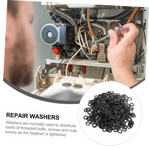 Wave Washer Assortment Kit With 500 Pieces Compression Type Spring Washers For Automotive And Home Use Thrust Loading Three Wave Design For Tight Load Specs Durable Steel Washers on boiler repair image, black steel washers