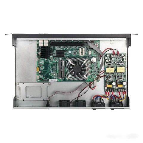 Next Level Firewall Mini Workstation With I7 Chipset And Dual 10G Fiber Ports Plus Six 2.5GbE Lan Cards For Unmatched Throughput showcasing internal circuit board.