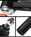 Front Outer Tie Rod End For Toyota Camry Sienna Solara Avalon Yaris RX300 ES300 And Scion xD Upgrade Durable Direct Fit Steering Component For Reliable Control And Smooth Handling black steel ball joint detail