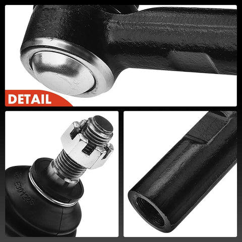 Front Outer Tie Rod End For Toyota Camry Sienna Solara Avalon Yaris RX300 ES300 And Scion xD Upgrade Durable Direct Fit Steering Component For Reliable Control And Smooth Handling black steel ball joint detail