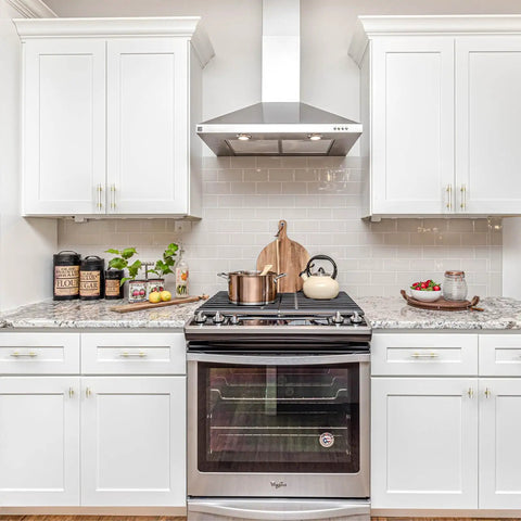 Kitchen with white cabinets featuring 10 Pack 3 Inch Cabinet Pulls In Brushed Satin Nickel And Gold Two Tone Finish