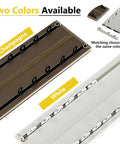 Double Row Curtain Track System With Silent Aluminum Alloy Ceiling Rails For Heavy Duty Drapes, Smooth Sliding, Room Divider For Bedroom Living Room And Hospital, White Finish, 1 Meter Length, white and champagne