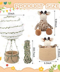 Safari Themed Hot Air Balloon Nursery Decor Set With Giraffe Lampshade Hanging Room Light Shade For Baby Shower Gift