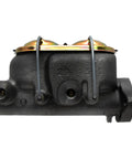 Front view of Gold Brake Master Cylinder Assembly with pressure tested SAE J1153 J1154, showing cast iron and aluminum construction.