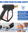 Short Pressure Washer Gun With 4000 PSI Beast Mode Cleaning Power, 10.5 GPM Foam Ready, Three Eighths Inch Quick Connect, Stubby Trigger Handle