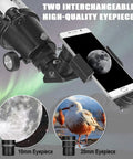 Beginner Friendly 80mm Refractor Telescope for Adults With 800mm Focal Length High Power Stargazing Kit and phone adapter