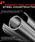 Robust and sturdy steel construction highlighting advanced carbon & alloy steel and superior corrosion resistance.
