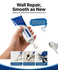Wall Repair Paste Kit For Drywall Cracks And Nail Holes, Quick And Easy Spackle Cream With Scraper And Sandpaper, White Finish