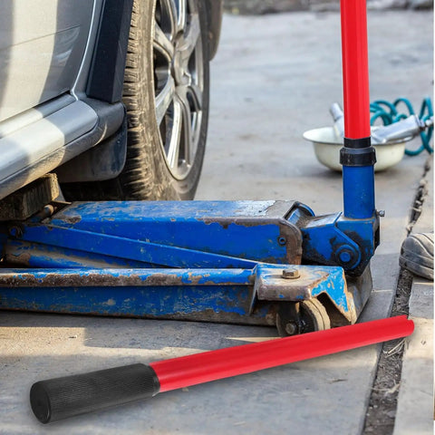 Solid Garage Staple Jack Handle Extension For Quick Tire Changes Smooth Red Steel Floor Jack Lever Replacement Easy Grip Design