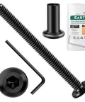 Built Like A Tank 20 Piece 1/4-20 X 3 Inch Flat Socket Head Cap Screws And Barrel Nuts Kit displayed with hex key.