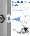 Door with installed deadbolt and 2 Pack Door Lock Plate Strike Plates For Exterior Doors One Inch By Two And One Quarter Inch