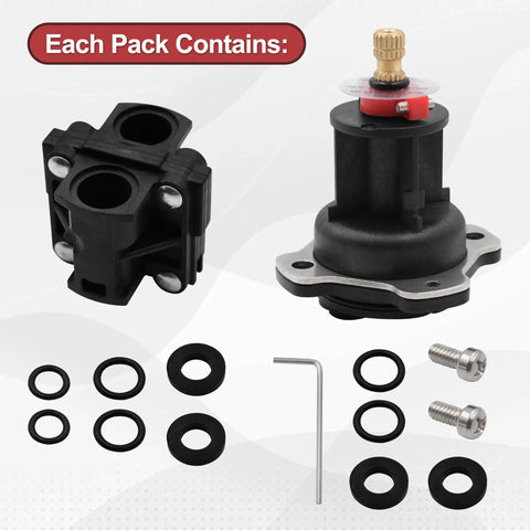 Shower Valve Replacement Kit With Mixer Cap And Pressure Balancing Cartridge For Half Inch Shower Valve Kohler Rite Temp Compatible Replaces GP500520 And GP77759 Includes Cartridge And Cap Two Sets, showing components and parts