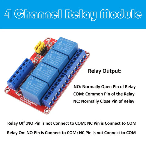 Four Channel 12V Relay Module With Opto Isolation And High And Low Level Trigger Independent Relays For Arduino Raspberry Pi