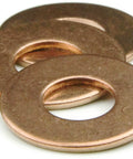 Heavy Duty Flat Washers Made From Silicon Bronze, 1 Inch Nominal, Inner Diameter 1.062 Inches, Outer Diameter 2.50 Inches, Thickness 0.128 Inches, 250 Pack