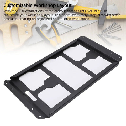 All In One Packout Mounting Plate For Aluminum And Steel Tool Boxes, Wall Or Floor Install, shown with modular layout.
