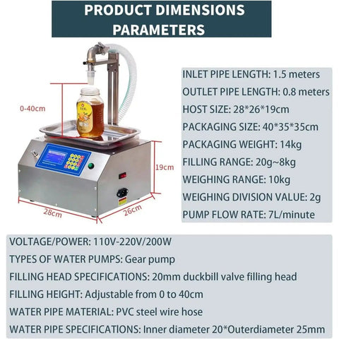 Automatic Viscous Liquid Bottle Filler For Shampoo Essential Oils Body Wash Cosmetic Cream Honey Bottling Machine dimensions